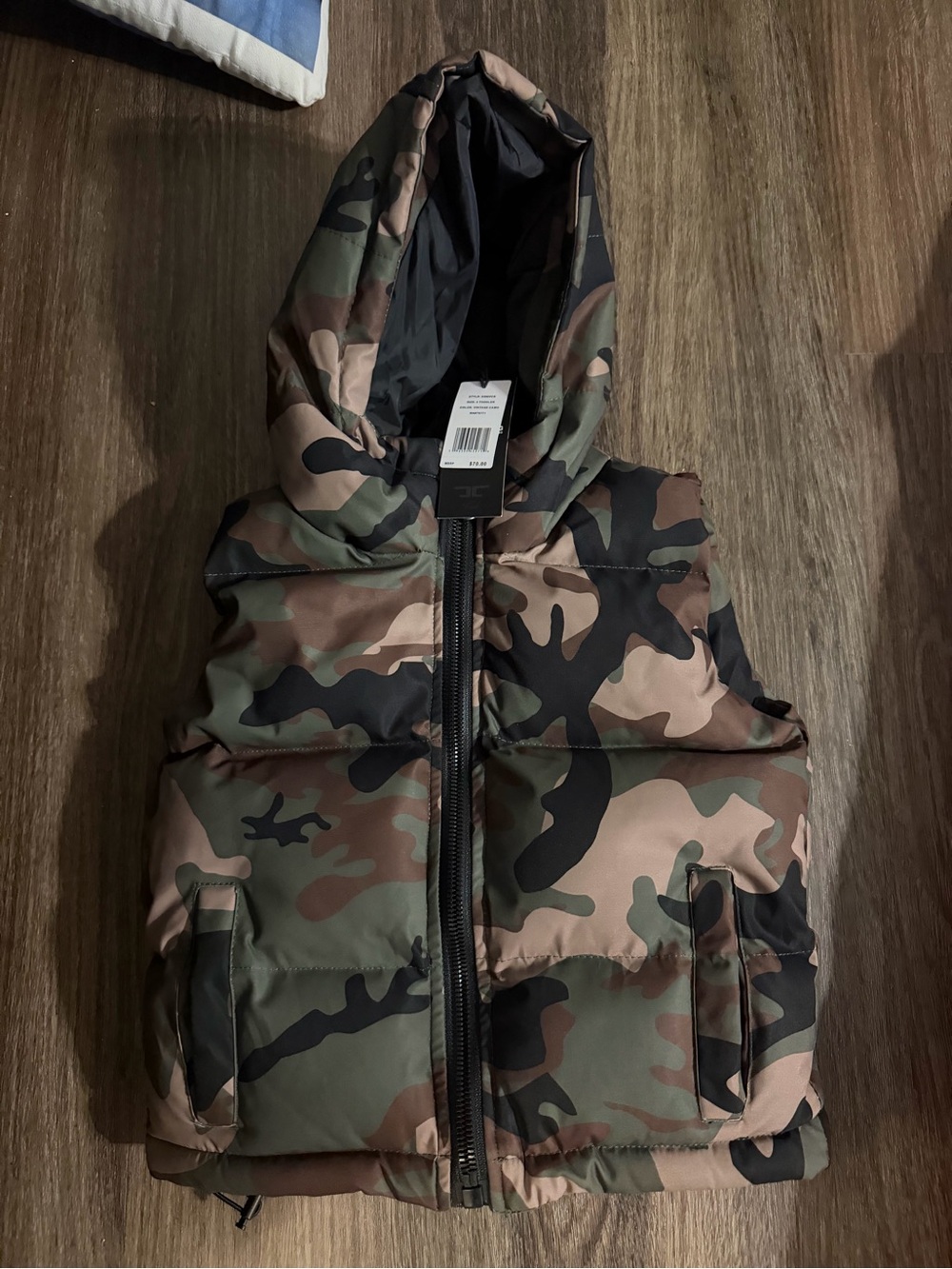 Jordan Craig Kids Camo Puffer Vest in Olive Green & Brown